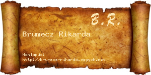 Brumecz Rikarda névjegykártya